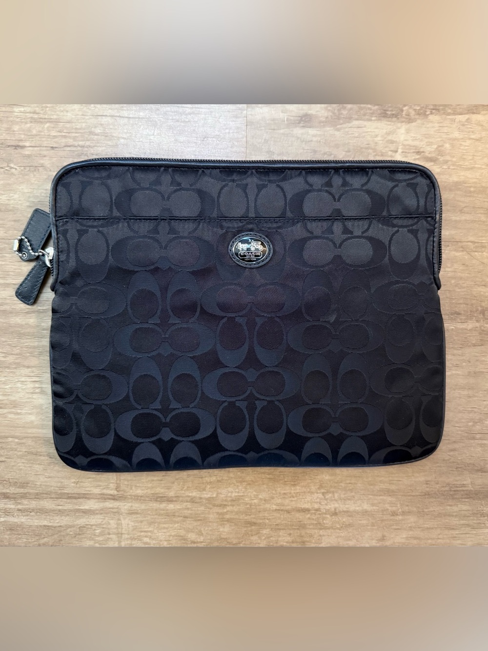 Coach Black Signature Ipad Sleeve
